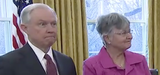 8 times Jeff Sessions looked legitimately terrified during his swearing in as Attorney General
