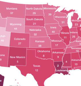 The most “sexually diseased” states in the United States ranked 1-50 on one handy map