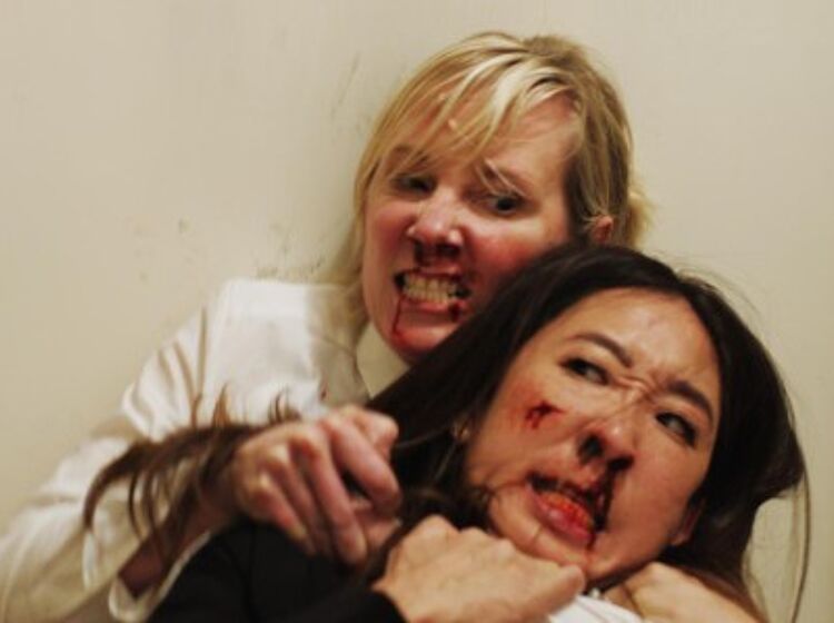 WATCH: Sandra Oh and Anne Heche caught in a bloody Catfight!