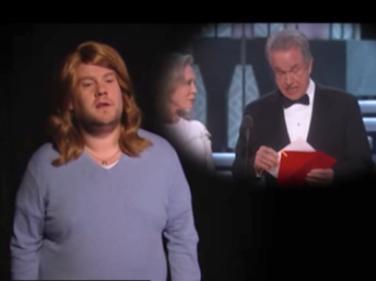 James Corden’s satire of the Oscars mishaps is hilariously spot-on