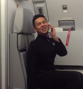Flight attendant becomes Internet-famous following “Toxic” onboard lip-synch