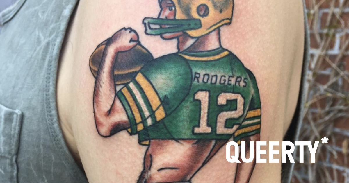 This sexy tattoo of Aaron Rodgers in a jockstrap has homophobes freaking  out / Queerty