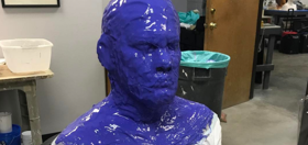 Which actor just called Ryan Reynolds his “b*tch” from beneath this blue goop?