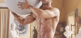 Yogurt commercial features sexy guy being very sexy, indeed