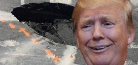 A sinkhole has opened up in front of Mar-a-Lago and Twitter can’t even