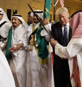 You can’t unsee this video of Donald Trump’s awkward sword dance with Saudi officials