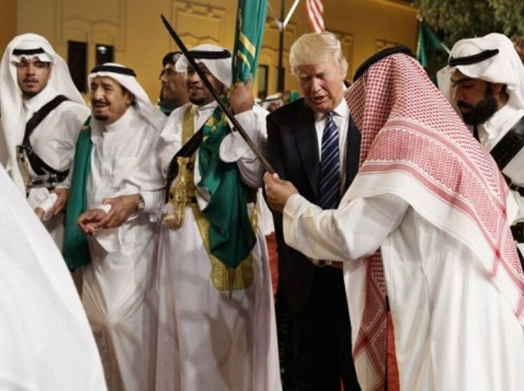 You can’t unsee this video of Donald Trump’s awkward sword dance with Saudi officials