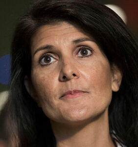 Nikki Haley’s Sunday lunch was completely ruined after she was heckled by gay people