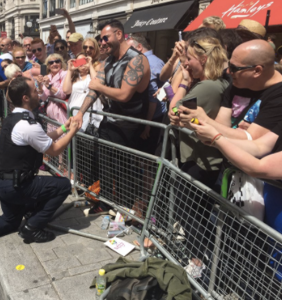 That time a police officer broke ranks with his colleagues to propose to his boyfriend at Pride