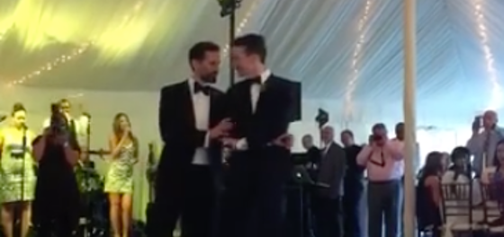 That time two adorable grooms wowed their wedding guests with their barefoot dancing skills
