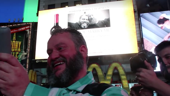 Douglas Langway’s proposal to his boyfriend is admirably over-the-top and cinematic. Let’s all cry.