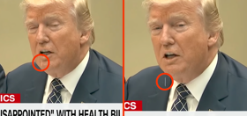Can someone identify the white substance that fell out of the president’s nose?