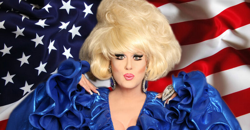 Lady Bunny Out of Drag: Lady-bunny-american-flag-4th-of-july-independence-day