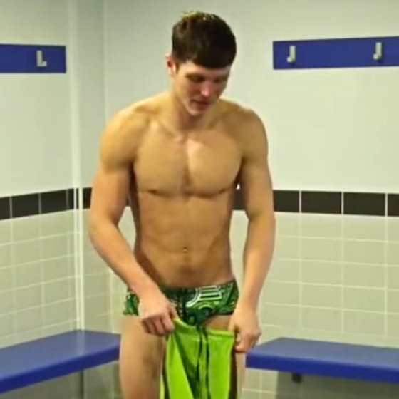 Insanely handsome model offers wincingly thorough primer on putting on a swimsuit