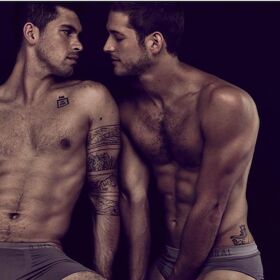 Max Emerson and boyfriend Andres Camilo strip down for wicked-hot underwear shoot