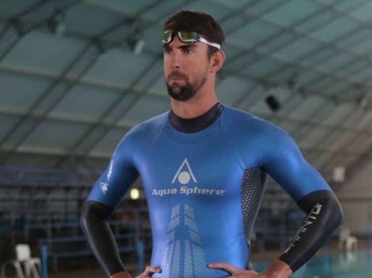 Oops! Michael Phelps shows off more than he intended in this skintight wetsuit