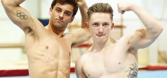 Tom Daley and gymnast Nile Wilson test out some extreme positions