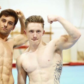 Tom Daley and gymnast Nile Wilson test out some extreme positions