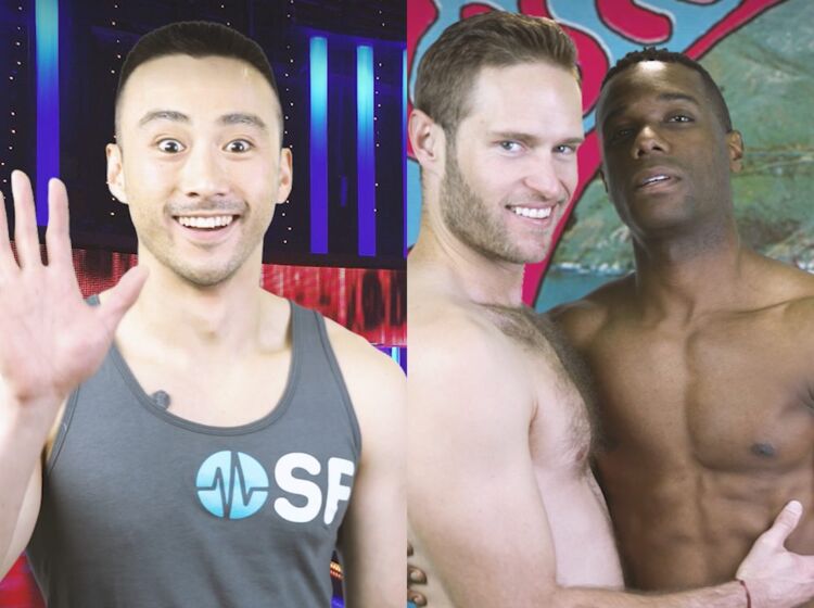 Watch this cute asian guy win the threesome of his dreams by testing his knowledge of STIs