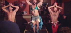 Three muscly guys lip sync to Britney Spears — and the crowd goes bananas