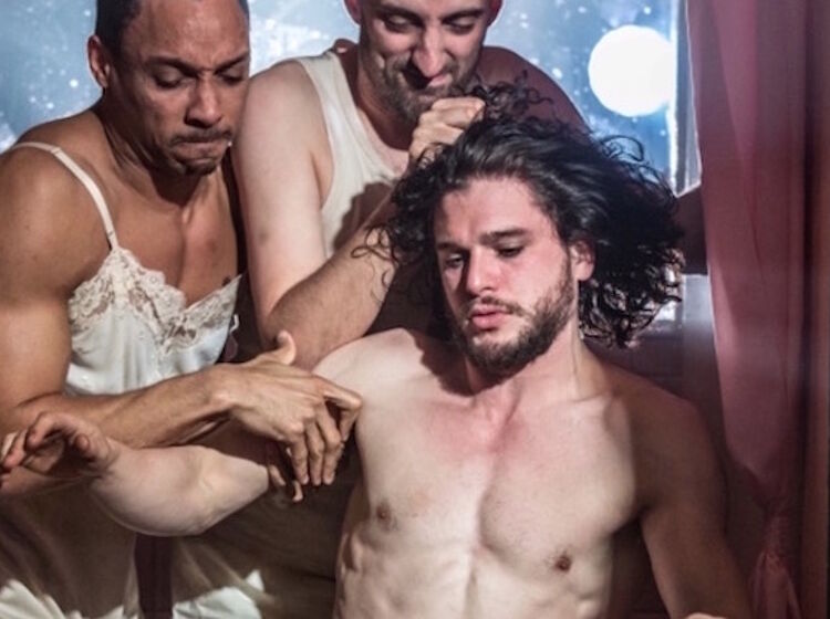Kit Harington says he’ll happily strip down “for anyone.” And it looks like he means it.