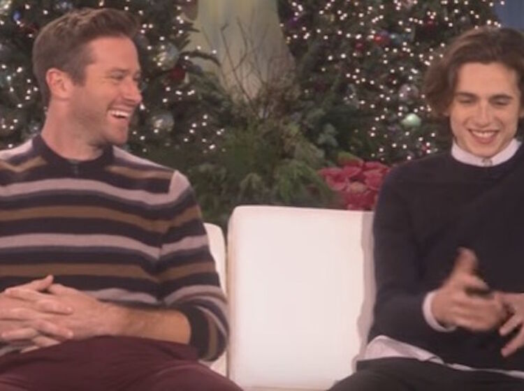 Armie Hammer and Timothee Chalamet open up to Ellen about making out