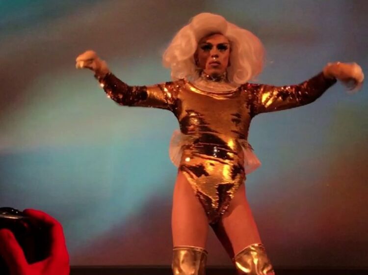 WATCH: Aja backs closer and closer to the edge of the stage until… queen down.