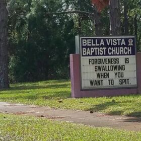 Church apologizes for accidental sexual innuendo on sign, does not condone swallowing