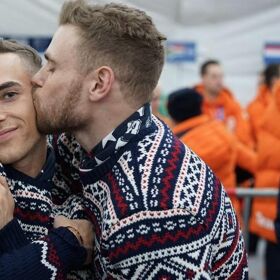 Gus Kenworthy and Adam Rippon share a tender kiss: “We’re queer. Get used to it.”
