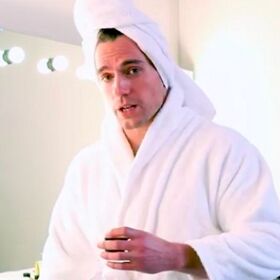 Henry Cavill shaves himself totally bare