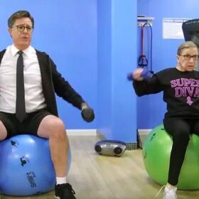 WATCH: Stephen Colbert gets jacked with Justice Ruth Bader Ginsburg