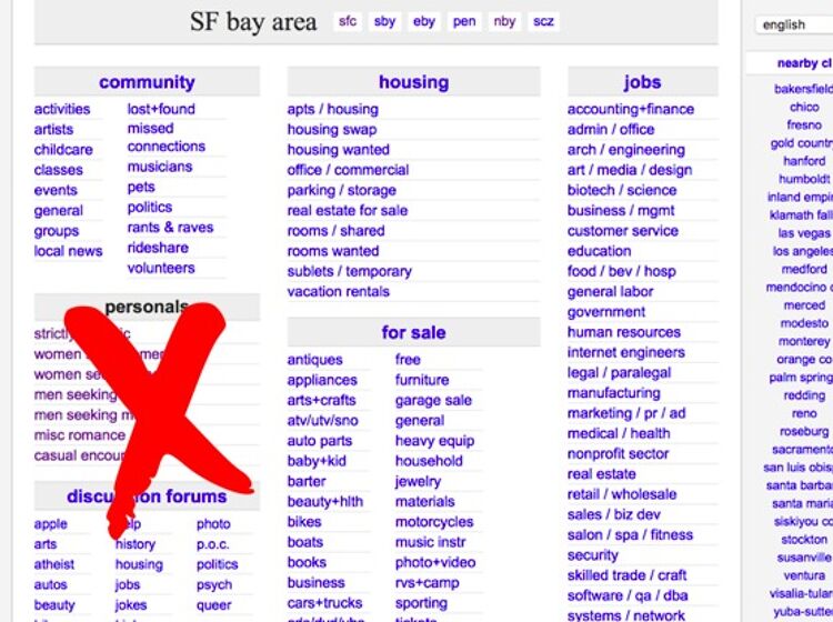 Congress effectively shuts down Craigslist personal ads… are dating apps next?