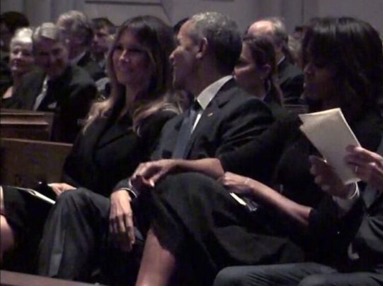 Amazing memes perfectly capture that time Obama made Melania Trump smile at a funeral
