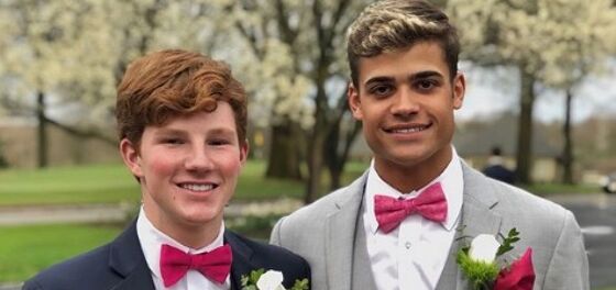 High school football player and swimmer boyfriend share prom pics, melt hearts