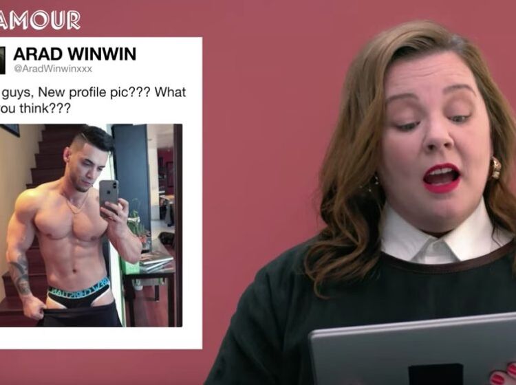 Melissa McCarthy to gay adult film star Arad Winwin: “Pull your pants up”