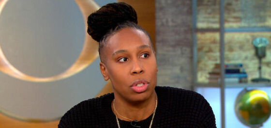 Lena Waithe has arrived in a pride flag cape and a huge message: be proud, be fab