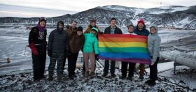 Pride flag waves over South Pole for the first time