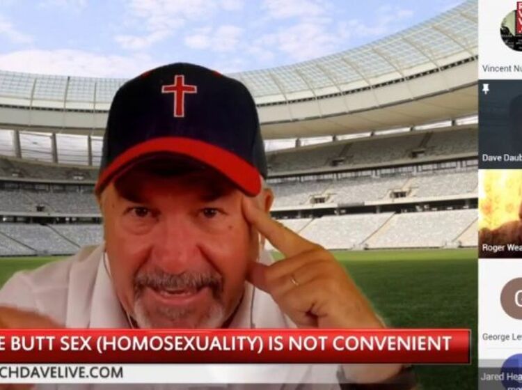 This Christian extremist can’t stop talking about “male butt sex,” compares it to Wendy’s hamburgers