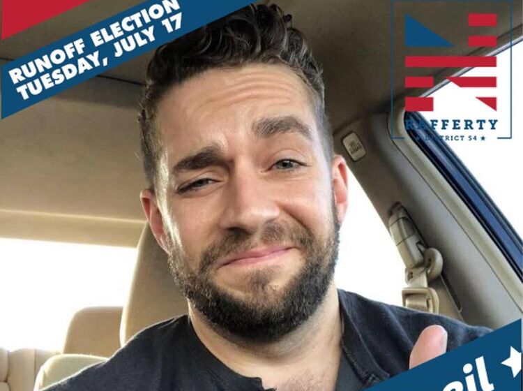 Hunky gay marine from Alabama celebrates primary election win by going to a dive bar