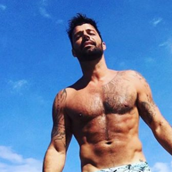Ricky Martin wears the absolute tightest speedo possible in the Mediterranean
