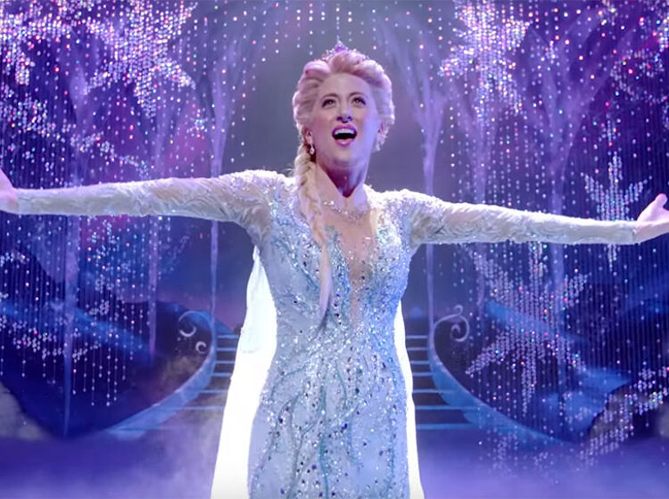 Watch what happens when a Trump supporter tried to troll Disney’s ‘Frozen’ on Broadway