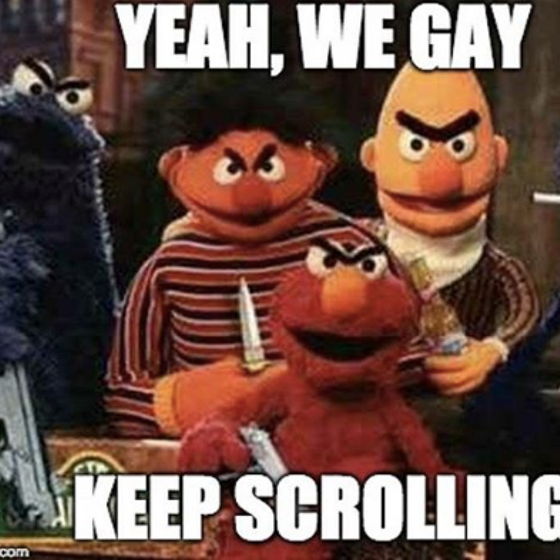 Memers determine that Bert & Ernie are actually a vers gay power couple into role play