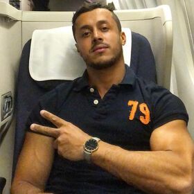 Another male adult performer has recorded his sexy times on an airplane