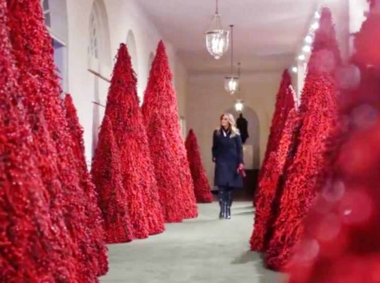 Melania’s latest White House Christmas hellscape documented for all eternity with terrifying memes
