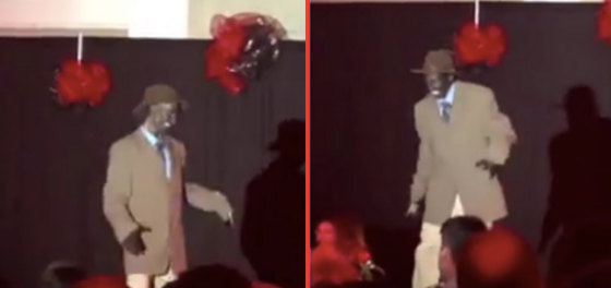 Audience watches in horror as black-faced drag performer puts on minstrel show at youth fundraiser