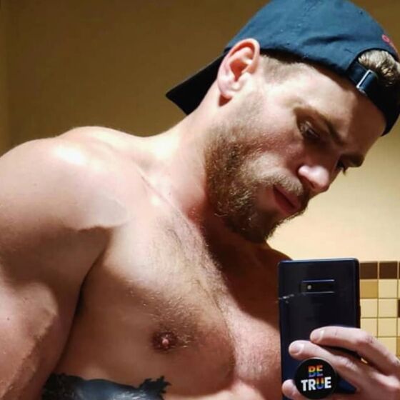 Gus Kenworthy gets frisky in the bathroom… for a good cause