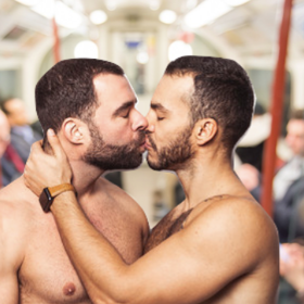 Gay couple busted partaking in wild orgy on crowded subway train during busy travel time