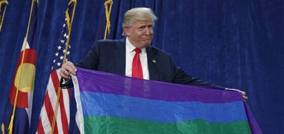 Of course Trump’s campaign is holding a rally at a “gay is not OK” evangelical church