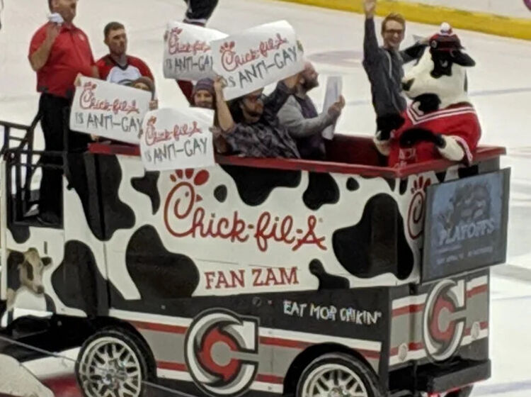 Pro-LGBTQ protesters hijack Chick-fil-A Zamboni at Cincinnati hockey match
