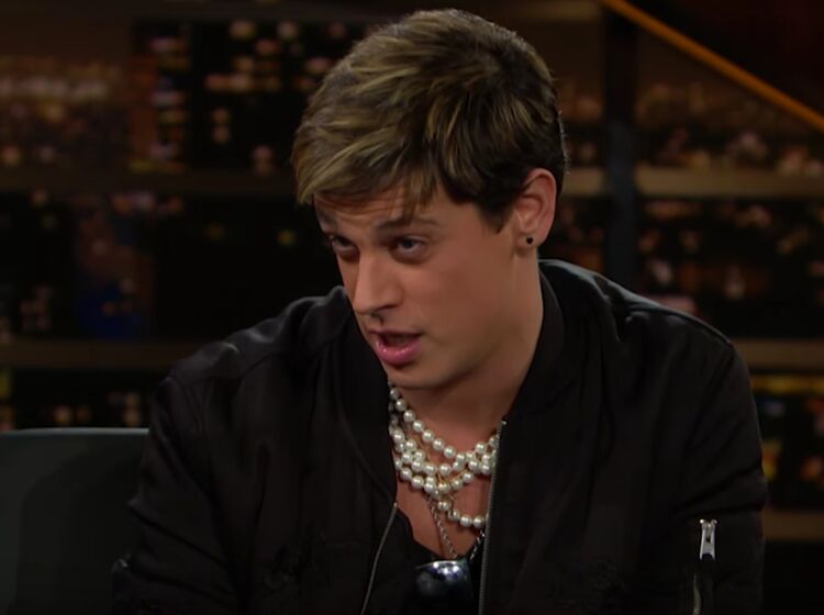 An anti-right-wing protestor threw some milkshake at Milo Yiannopoulos in public